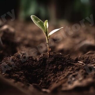 Soil close up of a single sprout