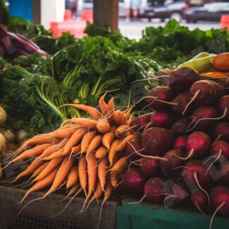 collection of vegetables on display at a farmers market