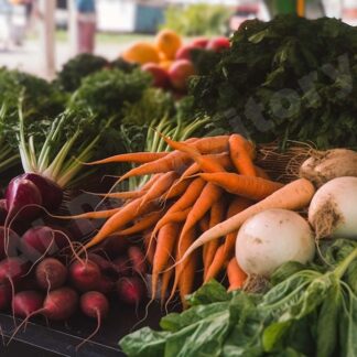 collection of vegetables on display at a farmers market