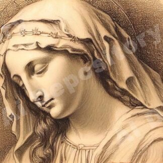 Classical drawing of the virgin Mary