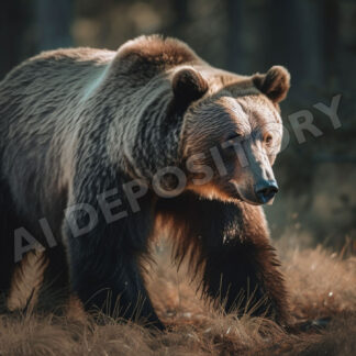 A grizzly bear in nature full body