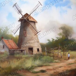 windmill painting
