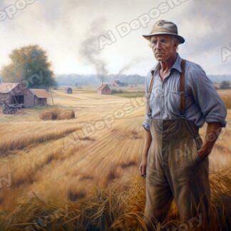 Farmer working his homestead