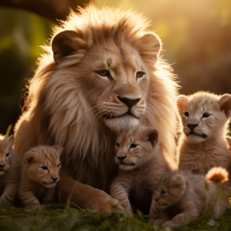 lion with cubs